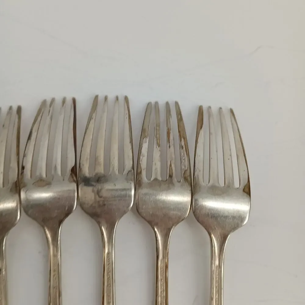 6X DF Wallace Silver Plate Silverplate 1937 SOUTHGATE Dinner Forks